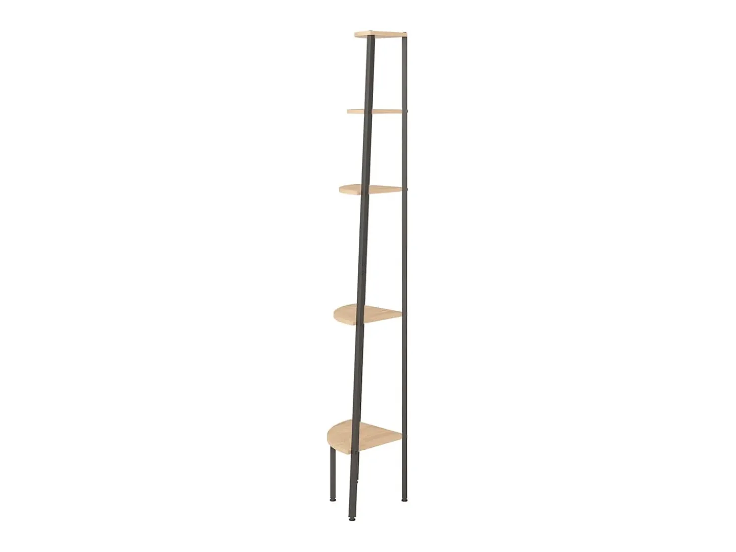 Estantería esquina 5 niveles marrón claro negro 45,5x31,5x180cm