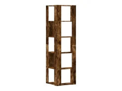 Estantería esquina 5 niveles madera roble ahumado 50x50x179 cm