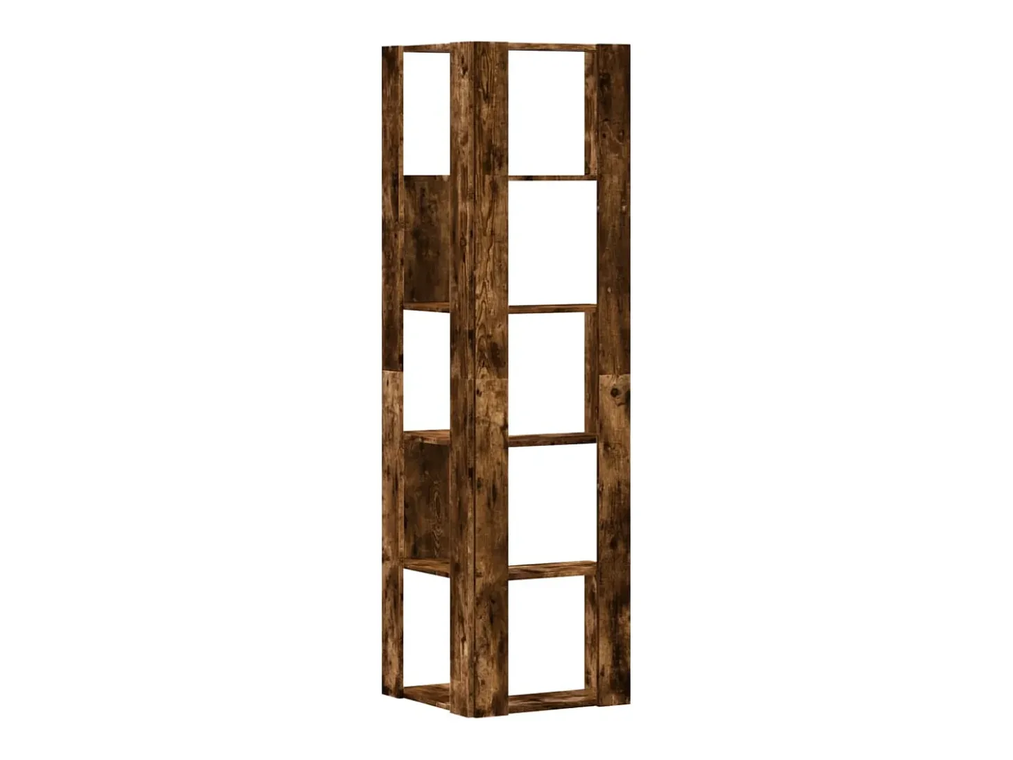Estantería esquina 5 niveles madera roble ahumado 50x50x179 cm