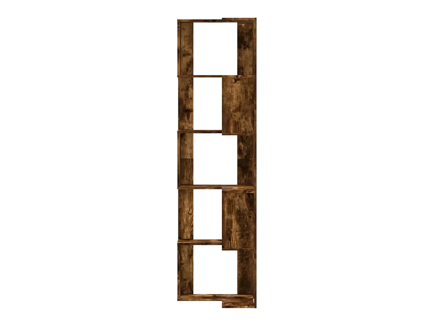 Estantería esquina 5 niveles madera roble ahumado 50x50x179 cm