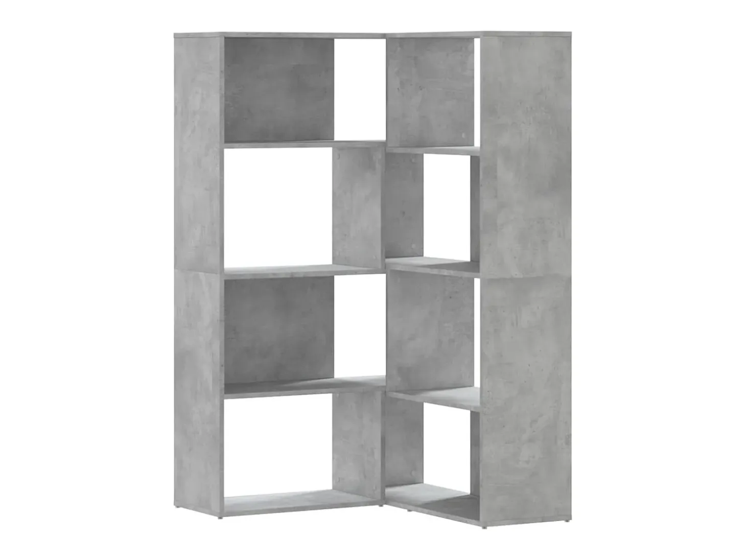 Estantería esquina 4 niveles madera gris hormigón 85x85x140 cm