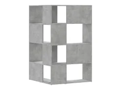 Estantería esquina 4 niveles madera gris hormigón 85x85x140 cm