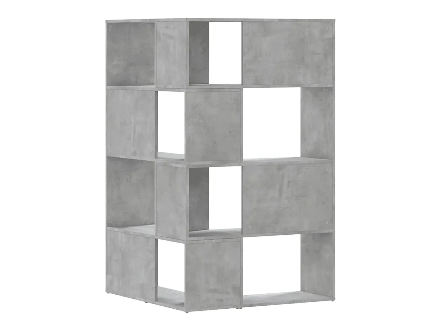 Estantería esquina 4 niveles madera gris hormigón 85x85x140 cm