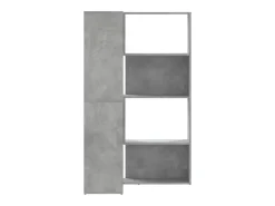 Estantería esquina 4 niveles madera gris hormigón 85x85x140 cm