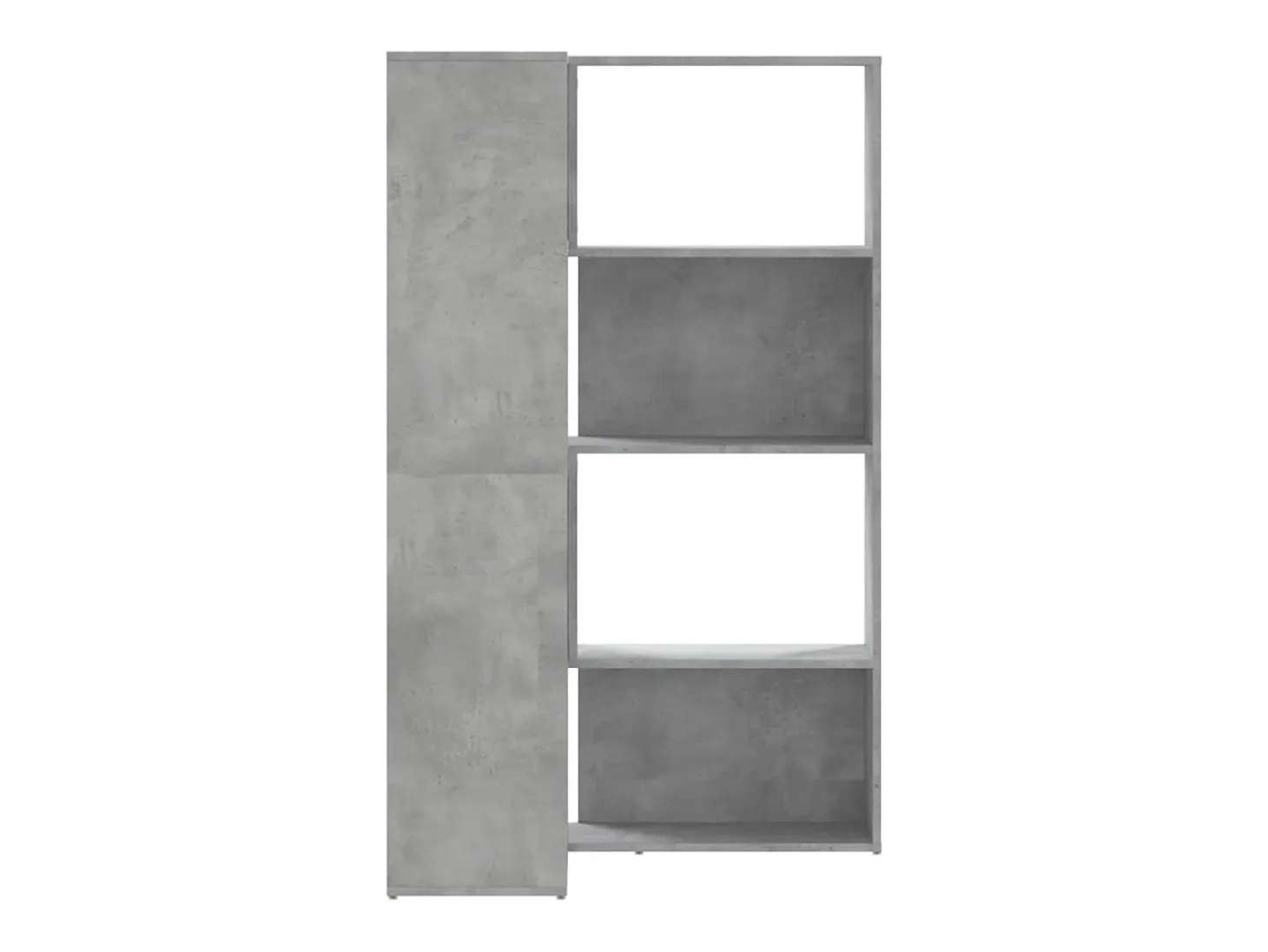 Estantería esquina 4 niveles madera gris hormigón 85x85x140 cm