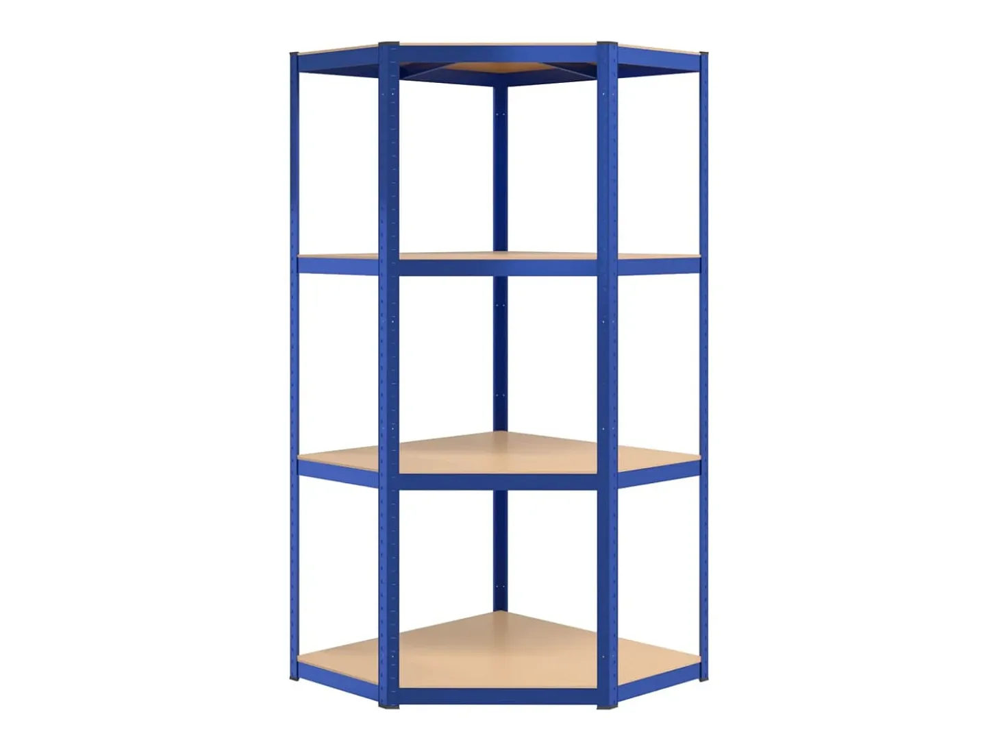 Estantería esquina 4 niveles madera contrachapada y acero azul ES821597