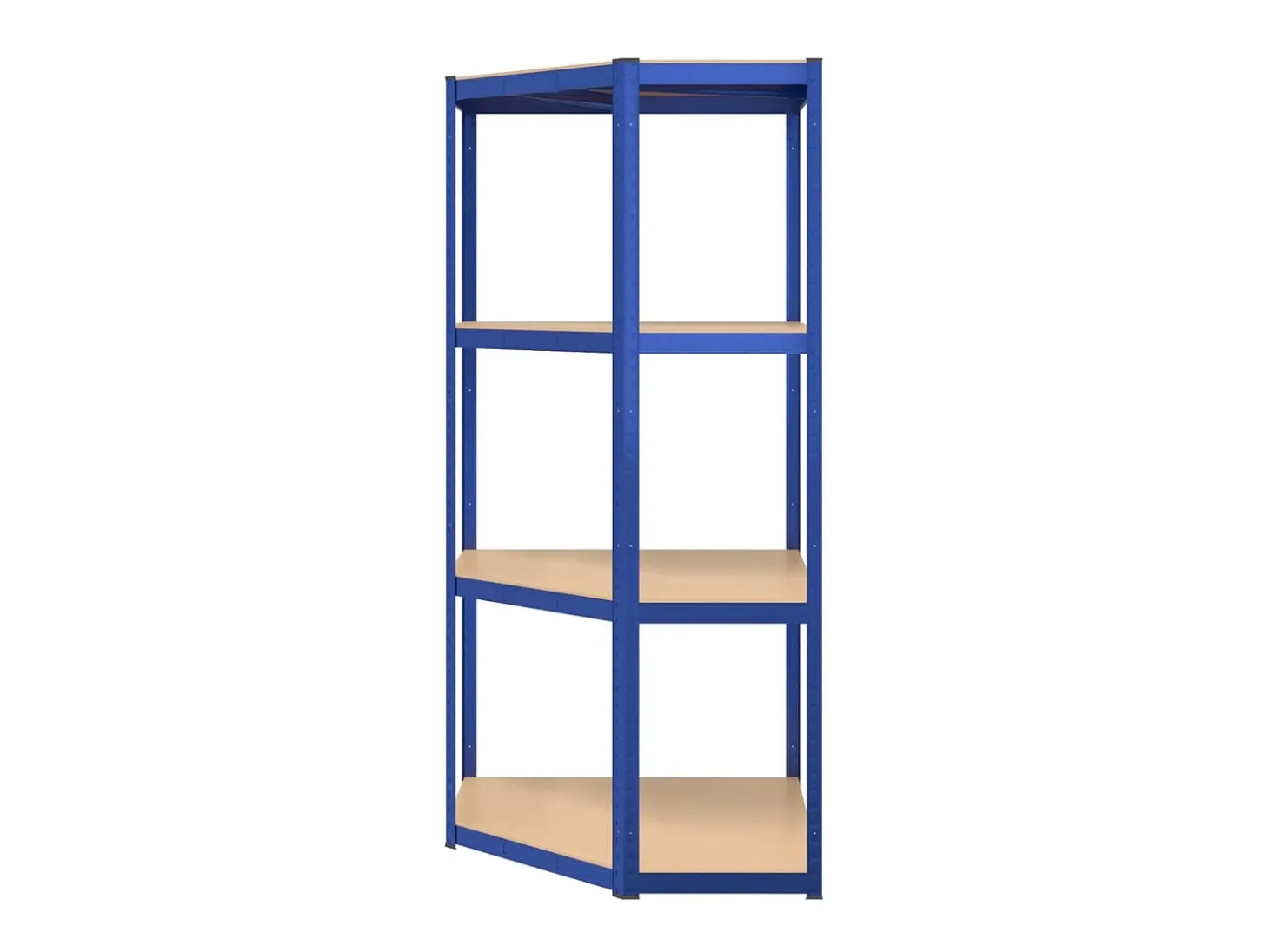 Estantería esquina 4 niveles madera contrachapada y acero azul ES821597