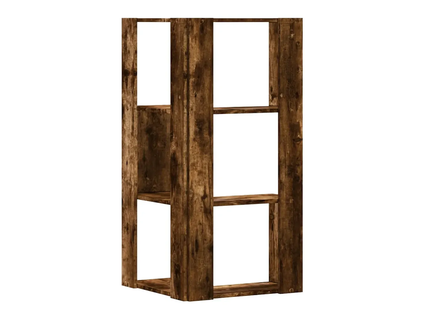 Estantería esquina 3 niveles madera roble ahumado 50x50x102 cm