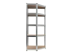Estantería esquina 5 niveles madera contrachapada y acero plata ES553520