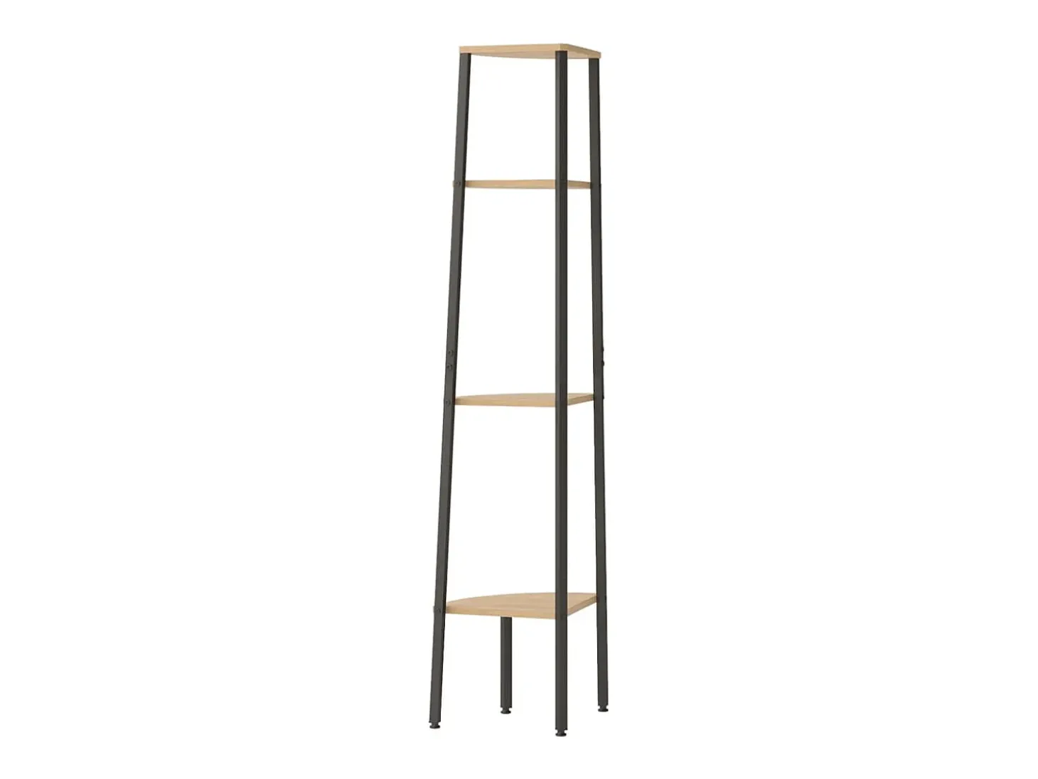 Estantería esquina 4 niveles marrón claro negro 45,5x31,5x150cm