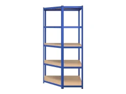 Estantería esquina 5 niveles madera contrachapada y acero azul ES405125
