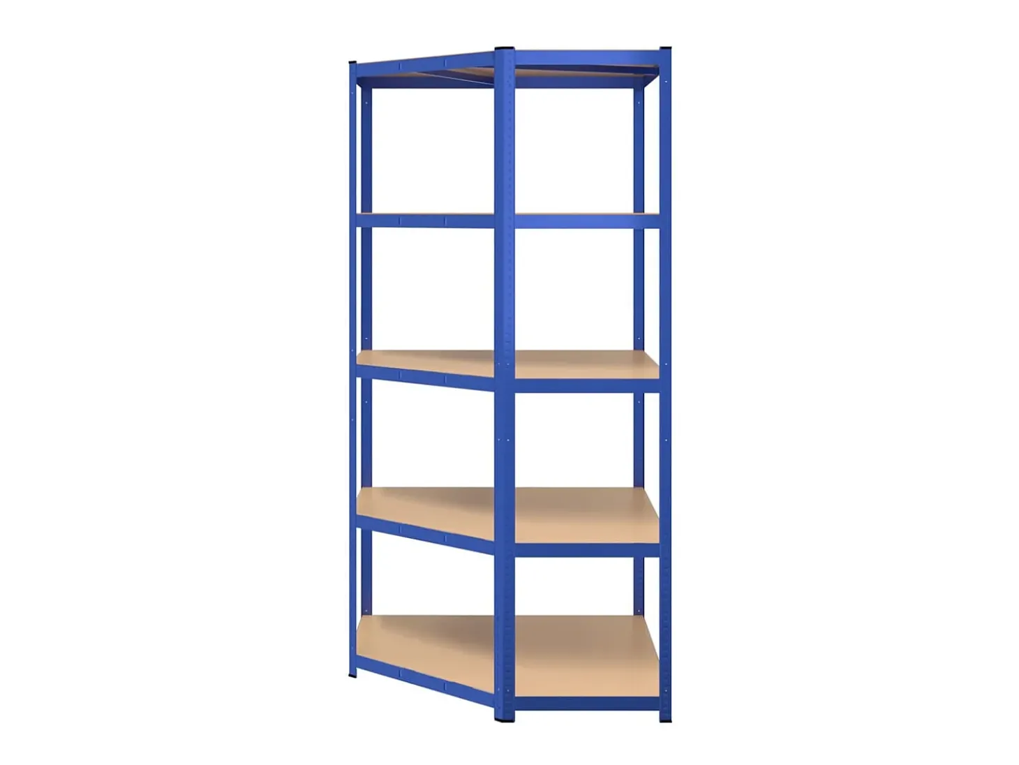 Estantería esquina 5 niveles madera contrachapada y acero azul ES405125