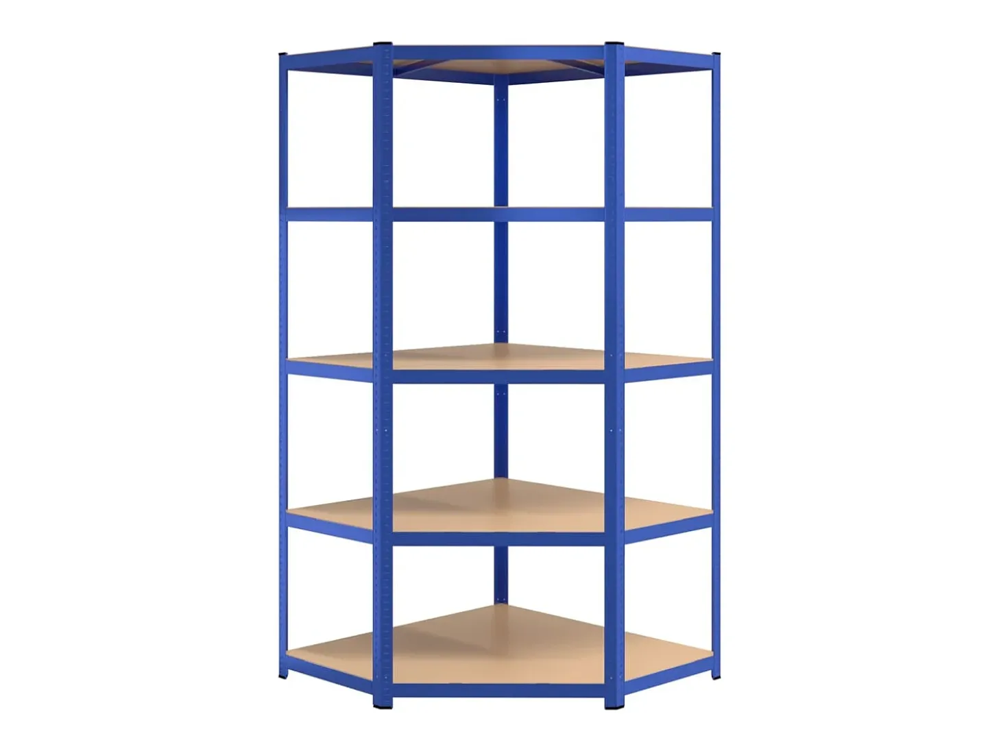 Estantería esquina 5 niveles madera contrachapada y acero azul ES405125
