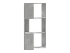 Estantería esquina 3 niveles madera gris hormigón 50x50x102 cm