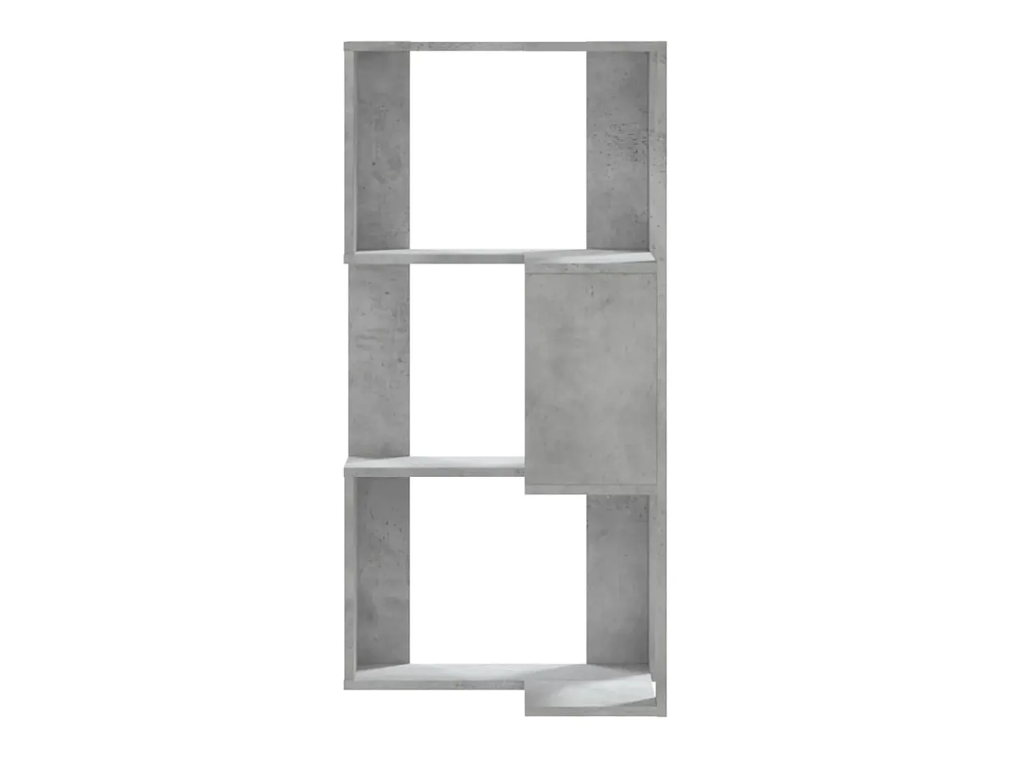 Estantería esquina 3 niveles madera gris hormigón 50x50x102 cm