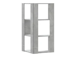 Estantería esquina 3 niveles madera gris hormigón 50x50x102 cm