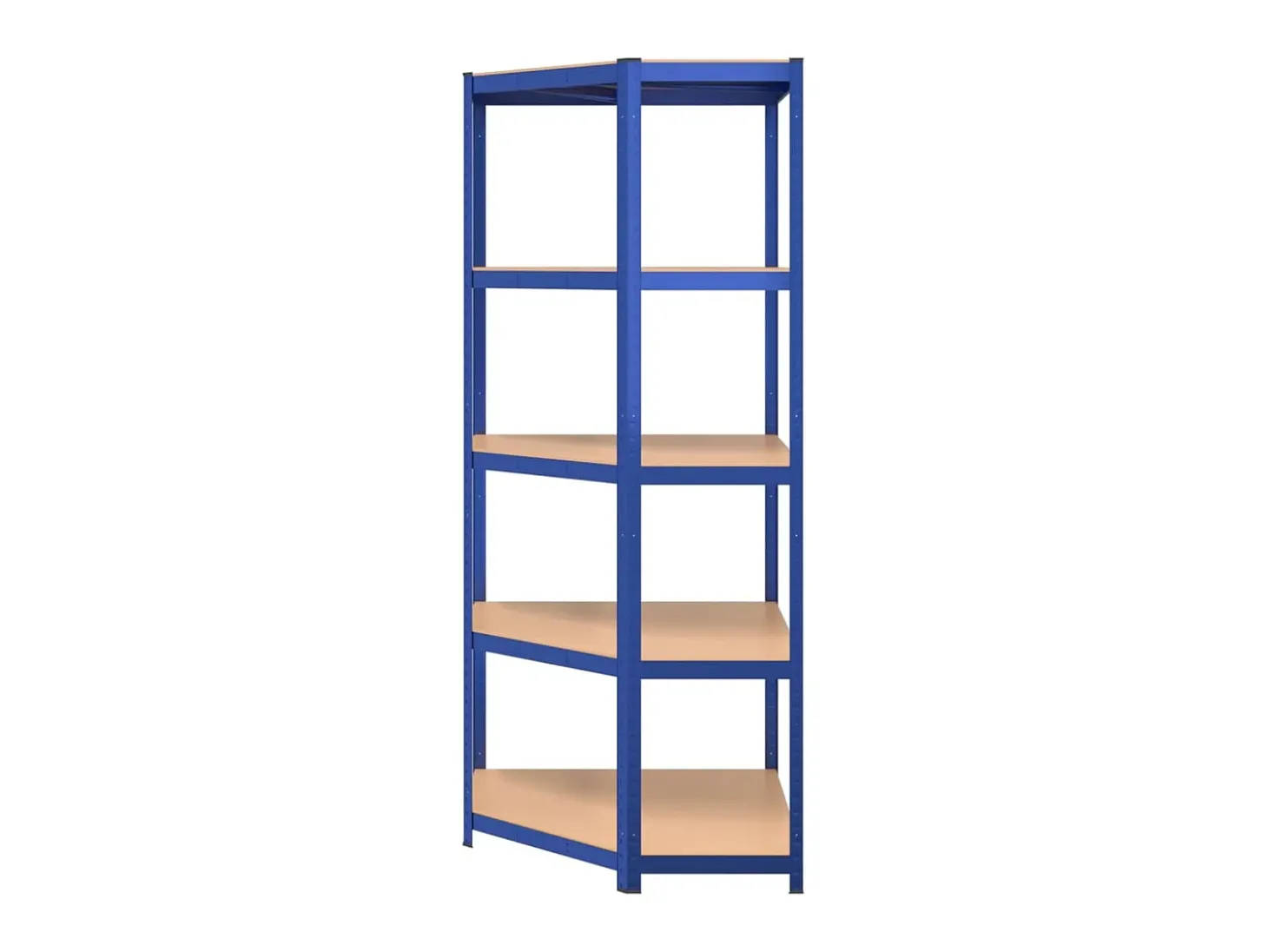 Estantería esquina 5 niveles madera contrachapada y acero azul ES128523