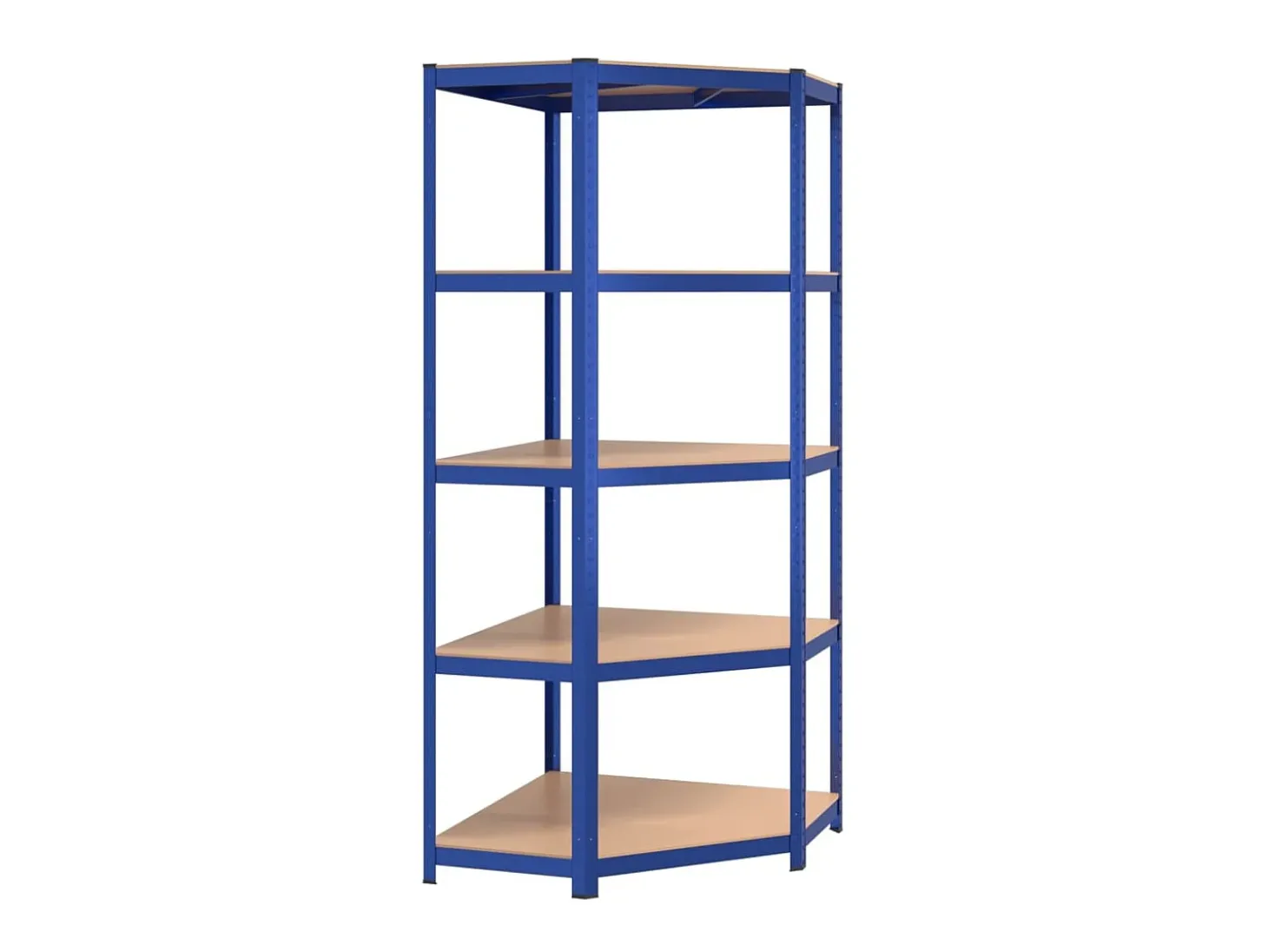 Estantería esquina 5 niveles madera contrachapada y acero azul ES128523
