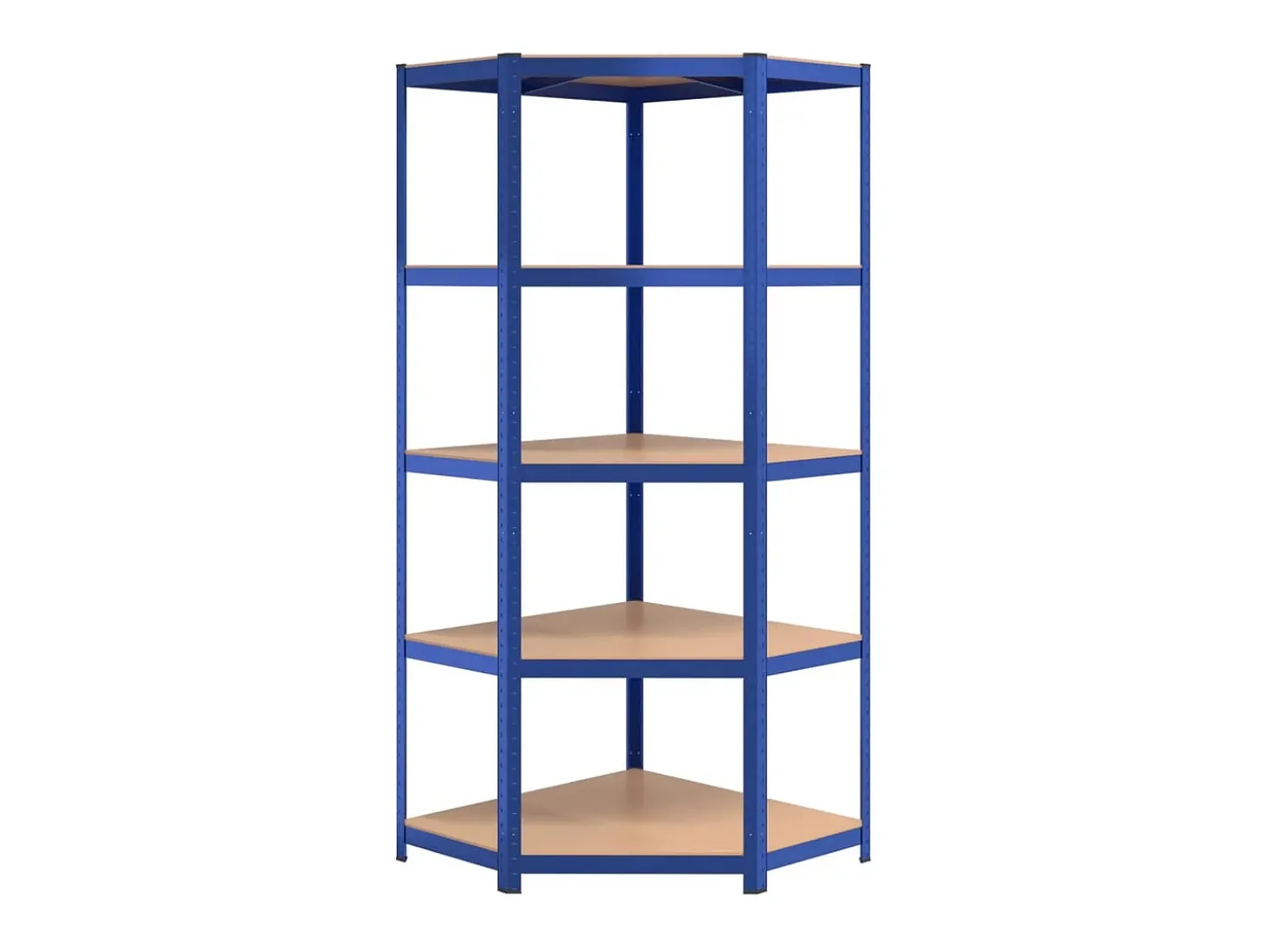 Estantería esquina 5 niveles madera contrachapada y acero azul ES128523