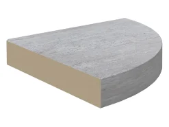 Estantería esquinera de pared de hormigón gris 35x35x3,8 cm MDF