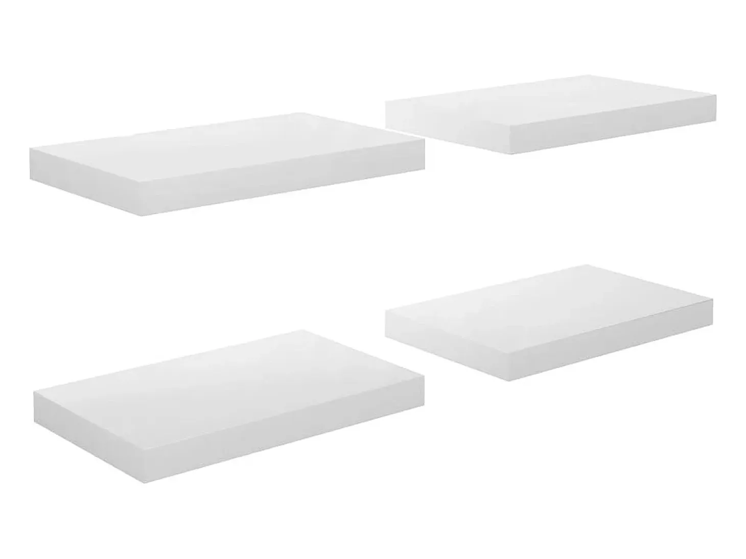 Estantería flotante de pared 4 piezas Blanco Brillo 40x23x3,8 cm MDF