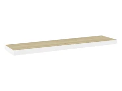 Estantería flotante de pared roble y blanco 120x23,5x3,8 cm MDF