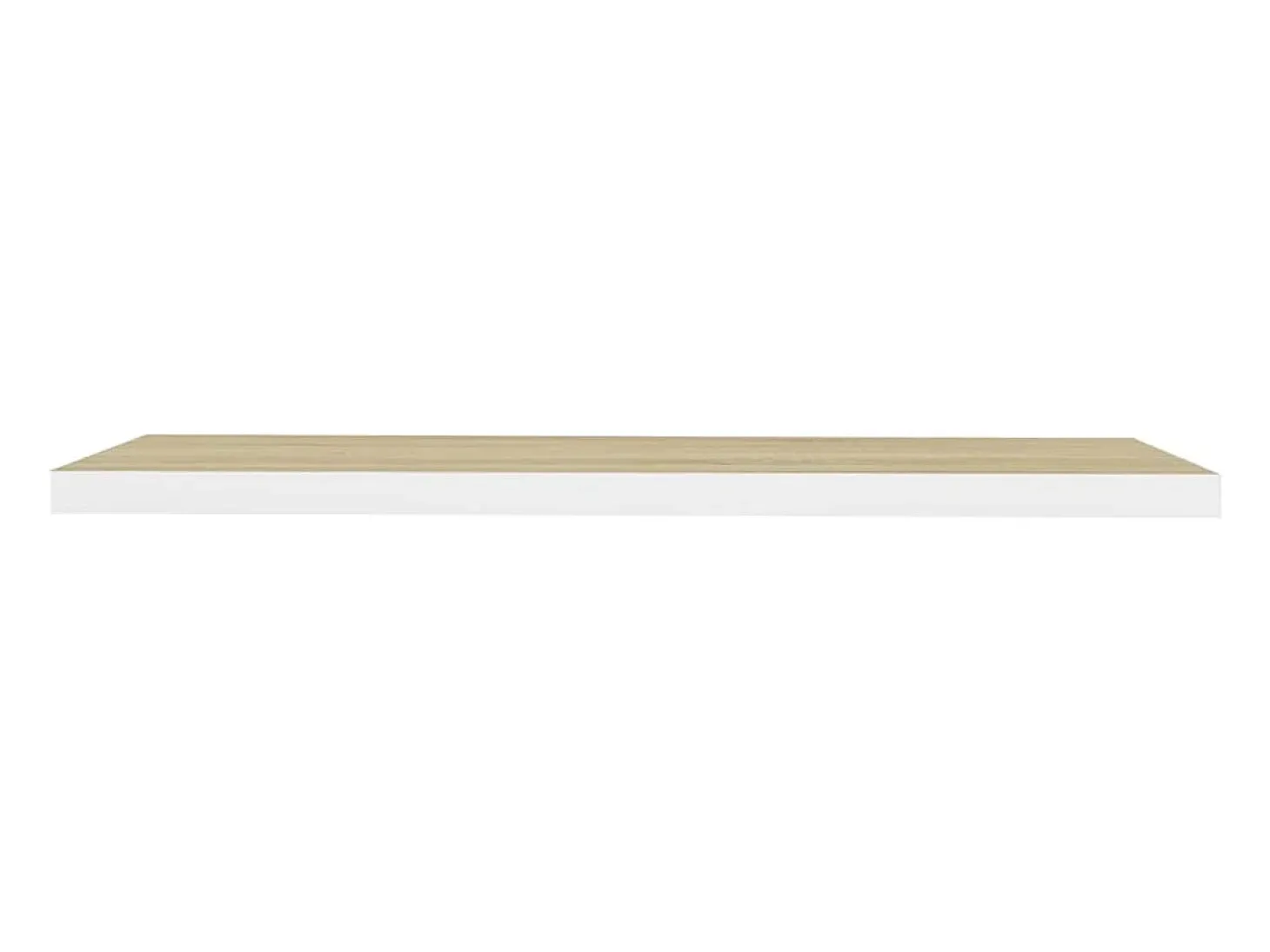 Estantería flotante de pared roble y blanco 120x23,5x3,8 cm MDF