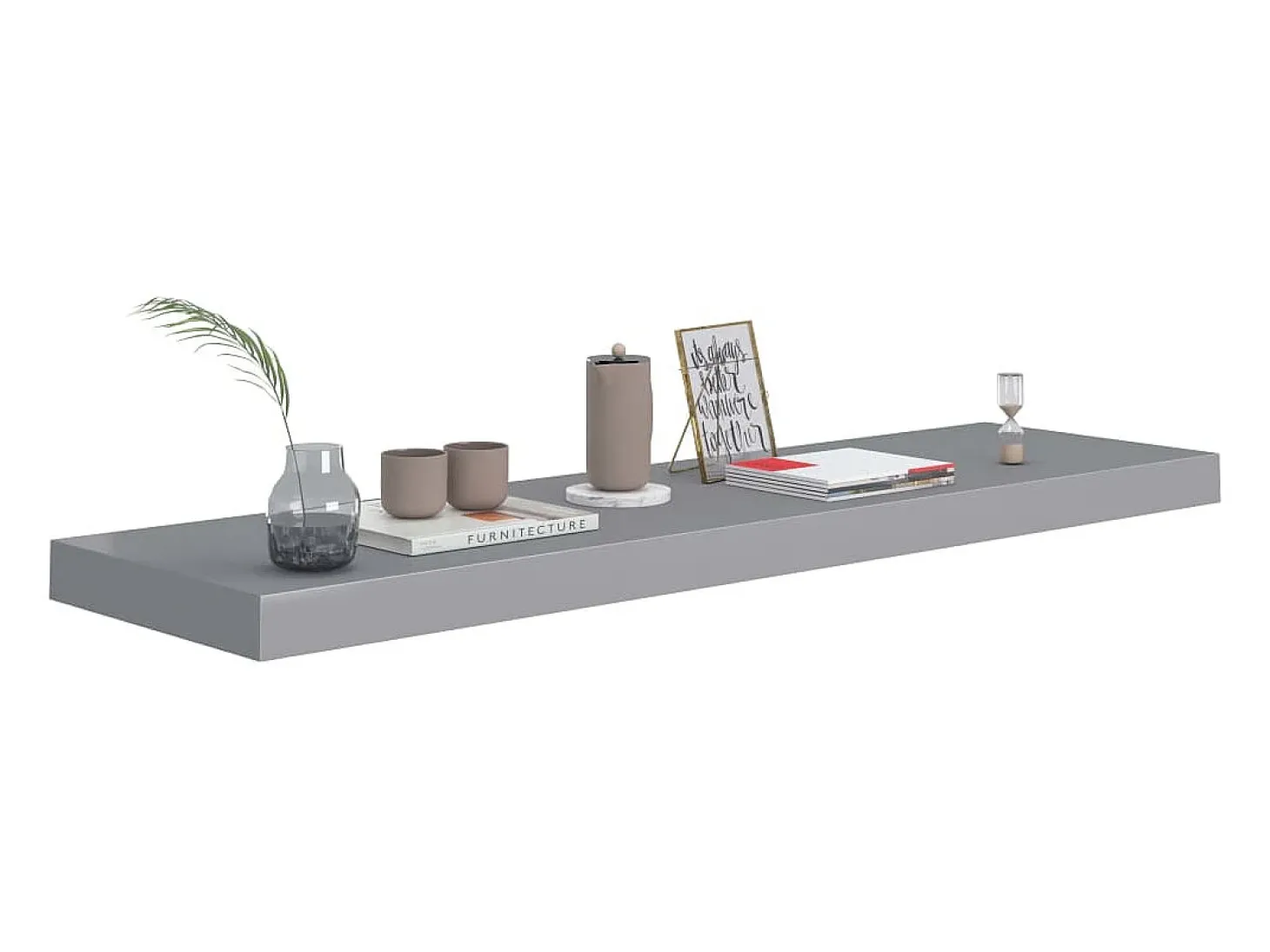 Estantería flotante de pared gris 90x23,5x3,8 cm MDF