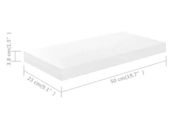 Estantería flotante de pared 4 piezas Blanco Brillo 50x23x3,8 cm MDF