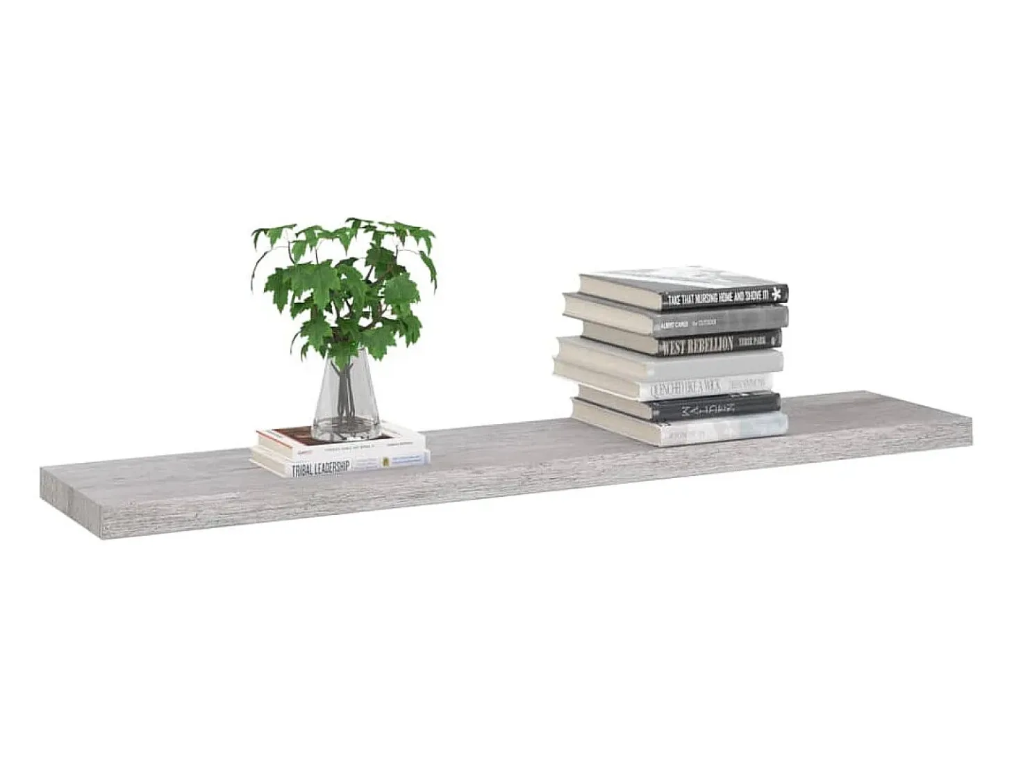 Estantería flotante de pared MDF gris hormigón 120x23,5x3,8 cm
