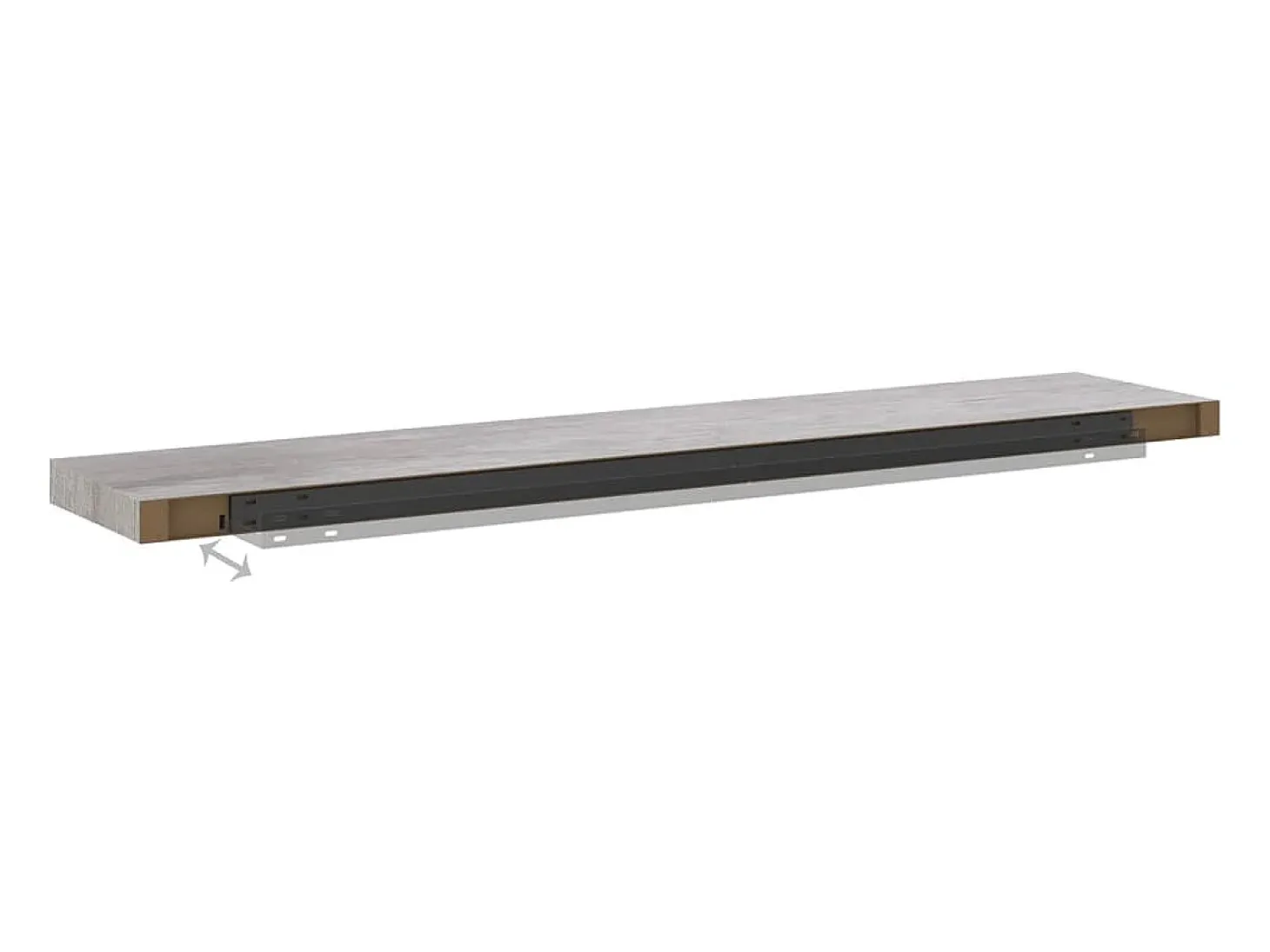 Estantería flotante de pared MDF gris hormigón 120x23,5x3,8 cm