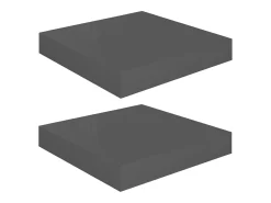Estantería flotante de pared 2 piezas Gris Brillo 23x23,5x3,8 cm MDF