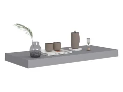 Estantería flotante de pared gris 60x23,5x3,8 cm MDF