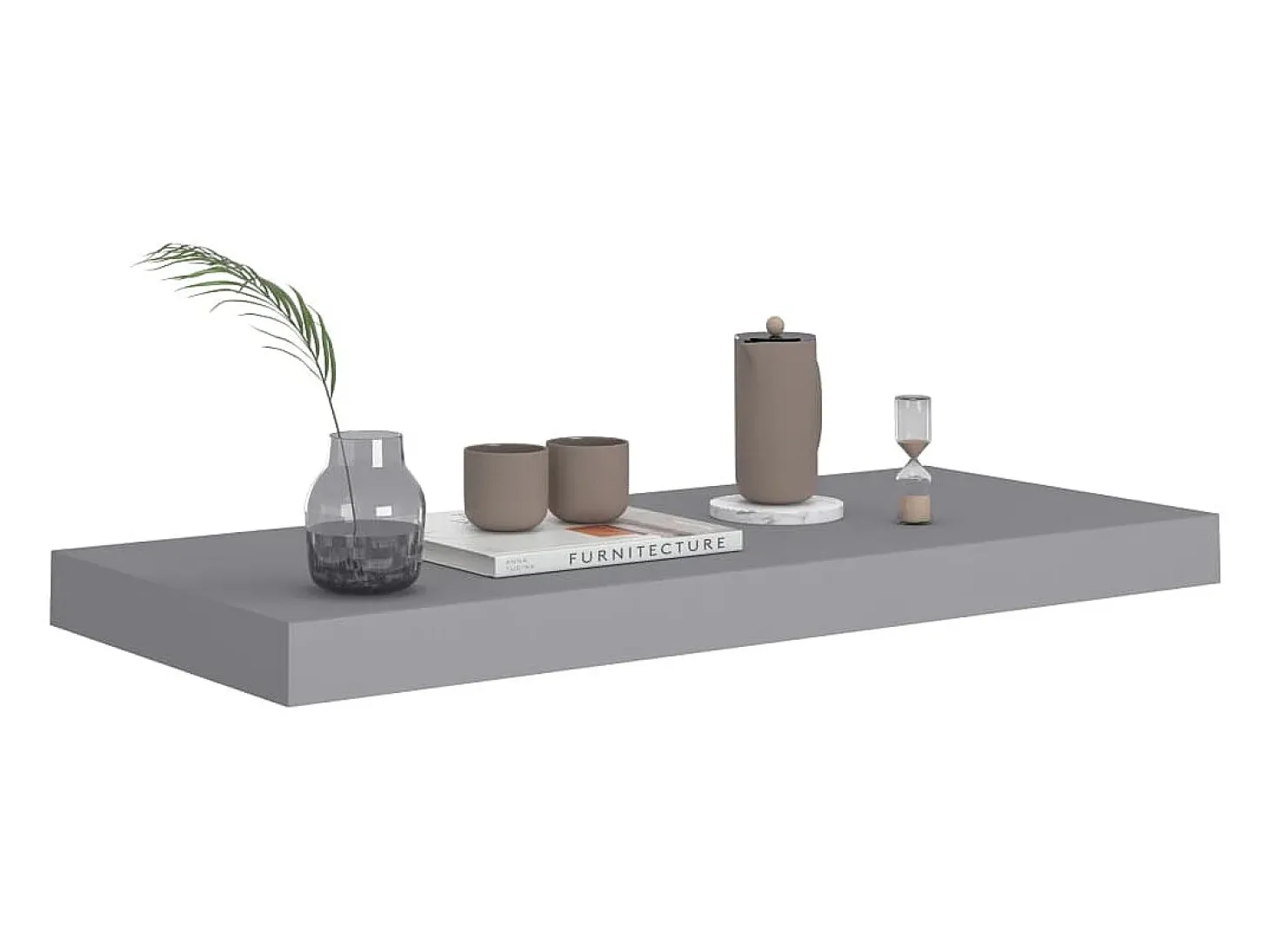Estantería flotante de pared gris 60x23,5x3,8 cm MDF