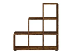 Estantería forma de escalera madera contrachapada roble ahumado