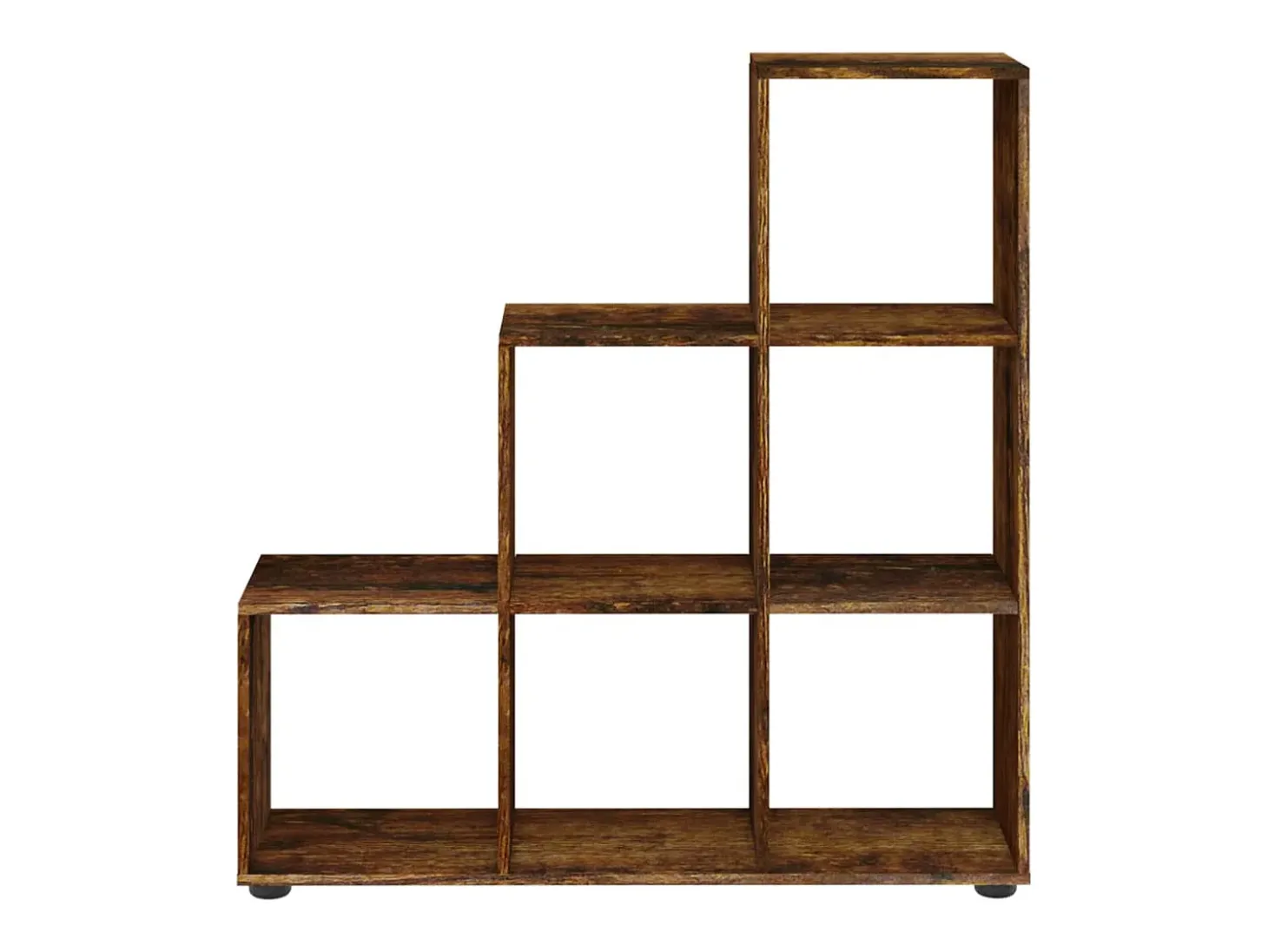 Estantería forma de escalera madera contrachapada roble ahumado