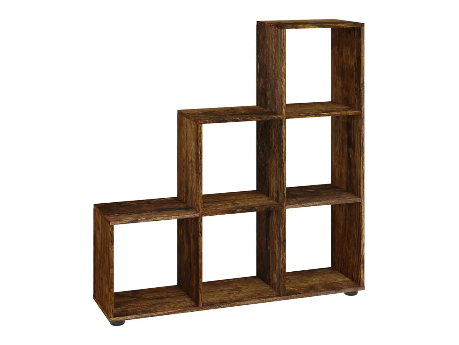 Estantería forma de escalera madera contrachapada roble ahumado