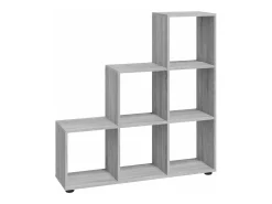 Estantería forma de escalera madera contrachapada gris Sonoma