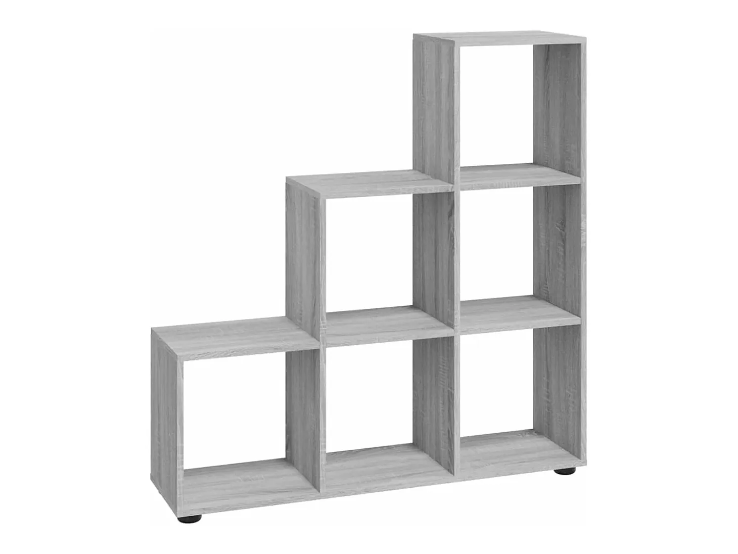Estantería forma de escalera madera contrachapada gris Sonoma