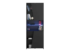 Estantería Gaming con LED negro 6 estantes moderna 180x67x28 cm