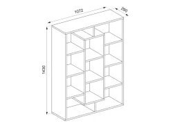 Estantería giratoria blanco 107.2x29x143