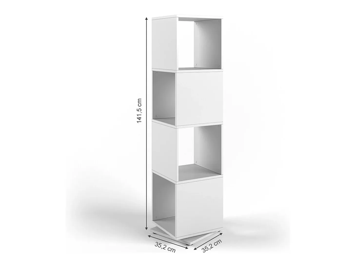 Estantería giratoria blanco 35.2x35.2x144.2