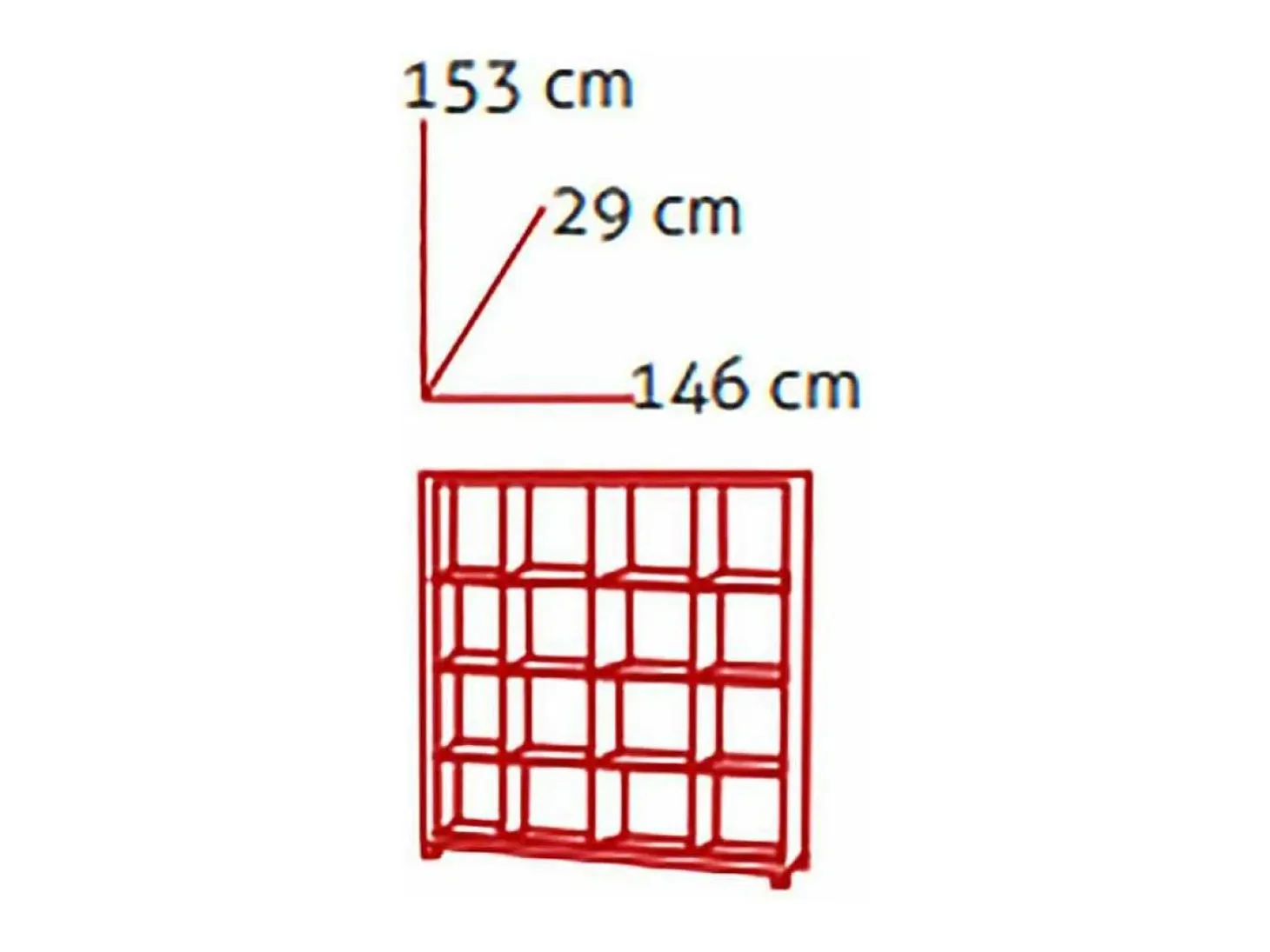 Estantería grande kubox 4x4 acabado maple, 153 cm(alto)146 cm(ancho)29 cm(fondo)