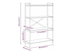 Estantería Gris sonoma 80 x 30 x 118 cm Madera contrachapada