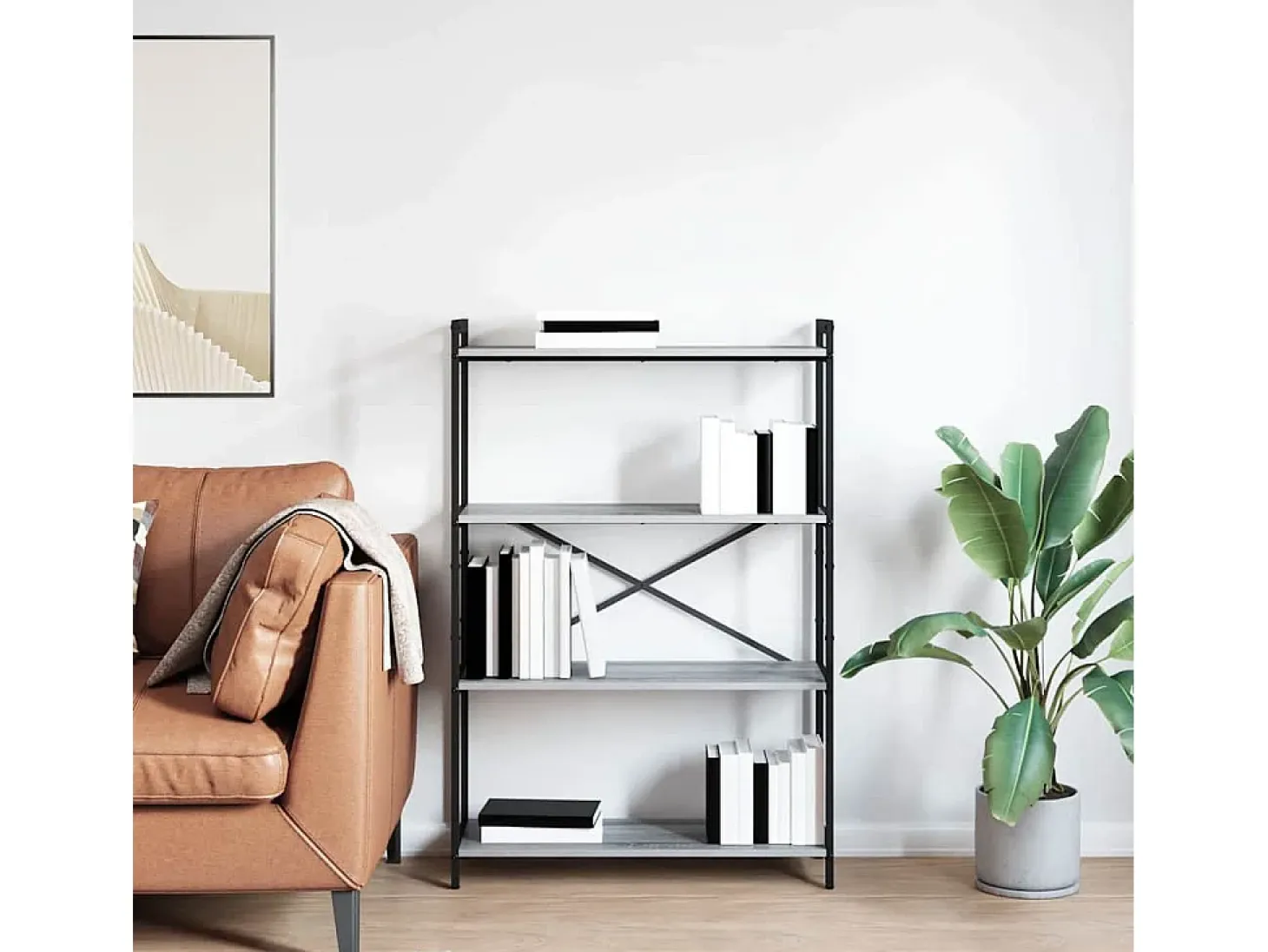 Estantería Gris sonoma 80 x 30 x 118 cm Madera contrachapada