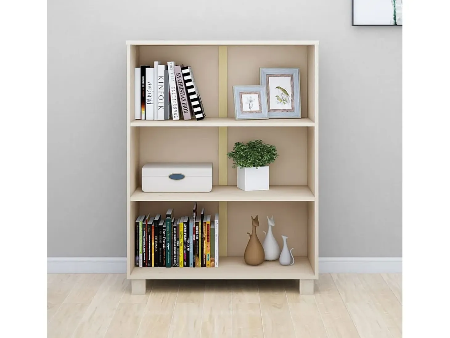 Estantería HAMAR madera pino maciza marrón miel 85x35x112 cm