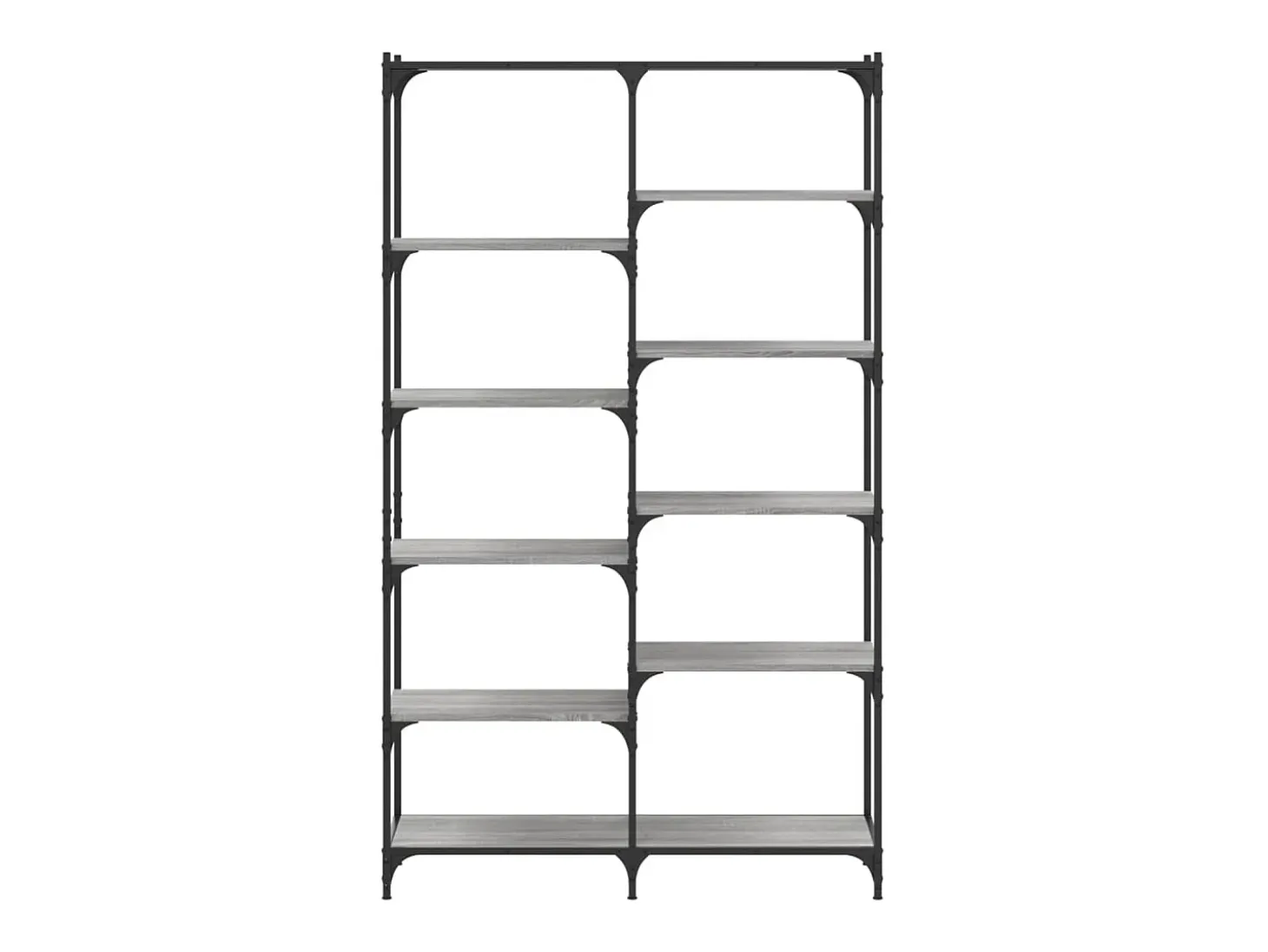 Estantería hierro y madera ingeniería gris Sonoma 100x32x170 cm