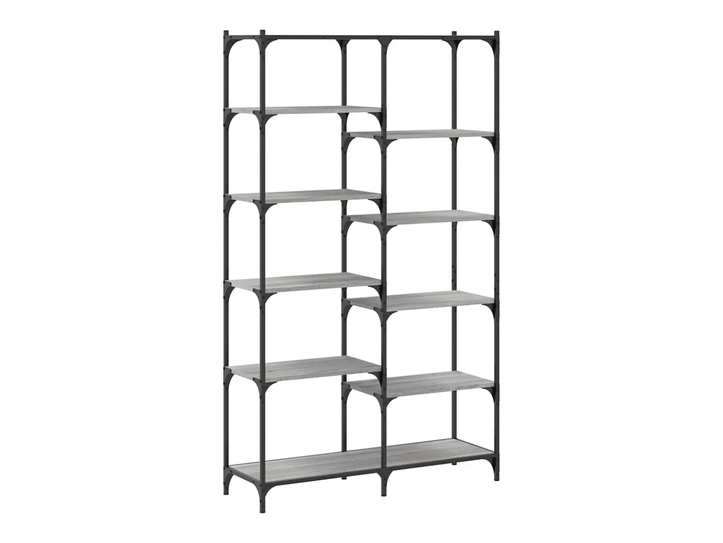Estantería hierro y madera ingeniería gris Sonoma 100x32x170 cm