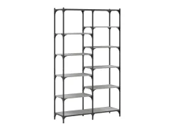 Estantería hierro y madera ingeniería gris Sonoma 100x32x170 cm