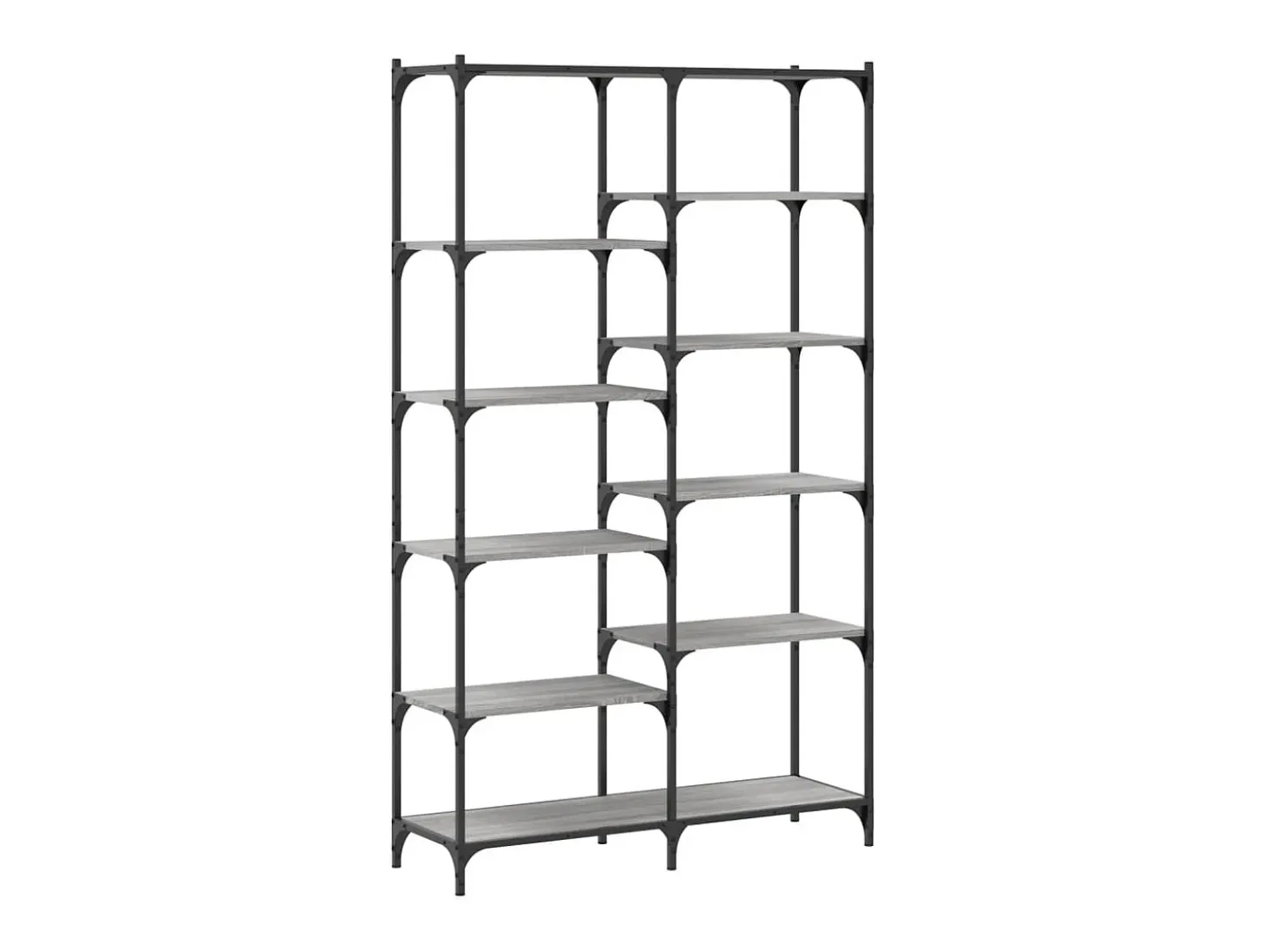 Estantería hierro y madera ingeniería gris Sonoma 100x32x170 cm